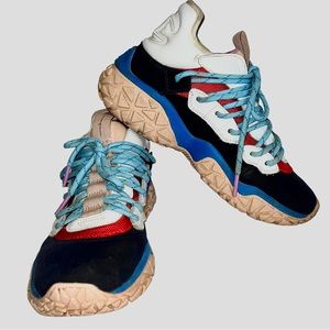 CHAMPION SNEAKERS Tank Leather High Top Blue White Red WOMENS 8